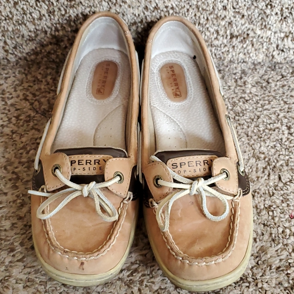 Sperry Top-Sider Songfish Leather Boat Shoes Tan Brown Size 7.5